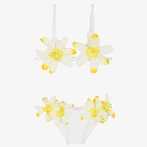 Selini Action-Bikini blanc à fleurs tropicales | Childrensalon Outlet