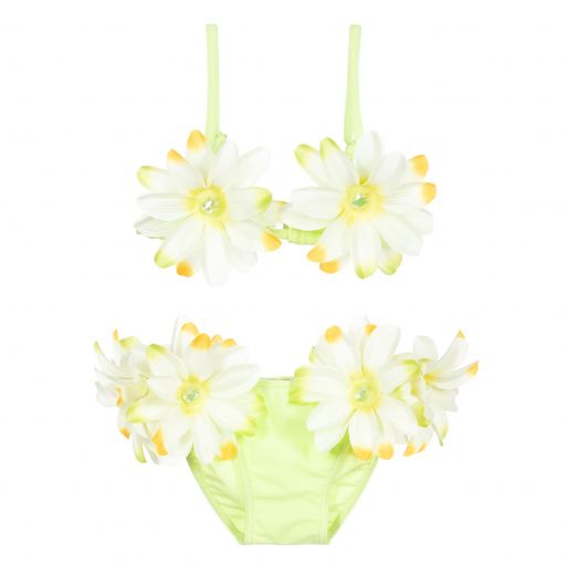 Selini Action-Green Tropical Floral Bikini | Childrensalon Outlet