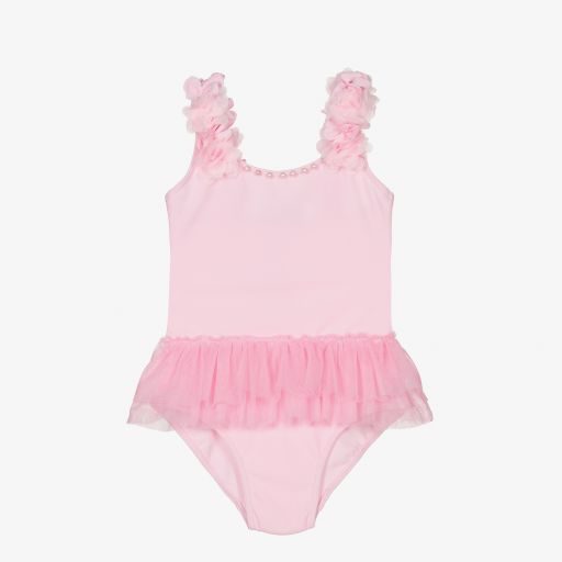 Selini Action-Pink Floral Strap Swimsuit | Childrensalon Outlet
