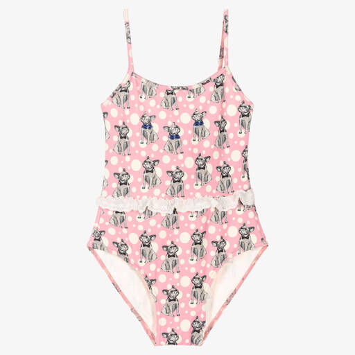 Selini Action-Pink French Bulldog Swimsuit | Childrensalon Outlet