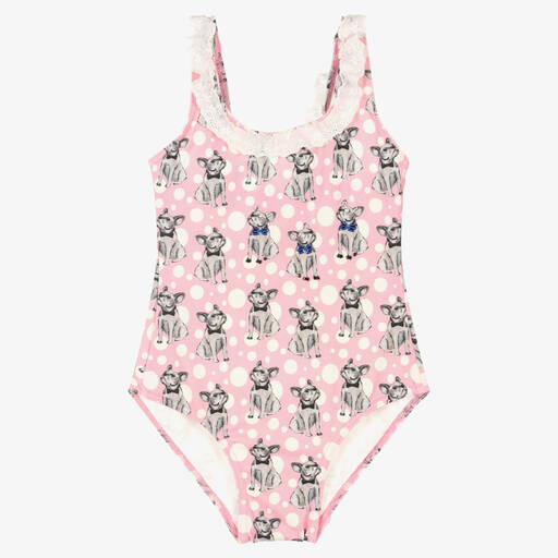Selini Action-Pink French Bulldog Swimsuit | Childrensalon Outlet