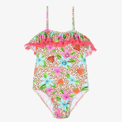 Selini Action-Pink Leopard Print Swimsuit  | Childrensalon Outlet