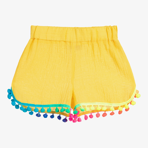Selini Action-Желтые хлопковые пляжные шорты | Childrensalon Outlet