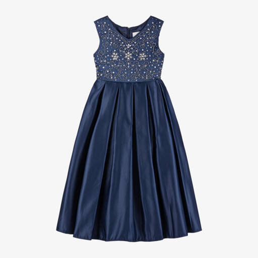 Sevva-Girls Elegant Navy Satin Gown | Childrensalon Outlet