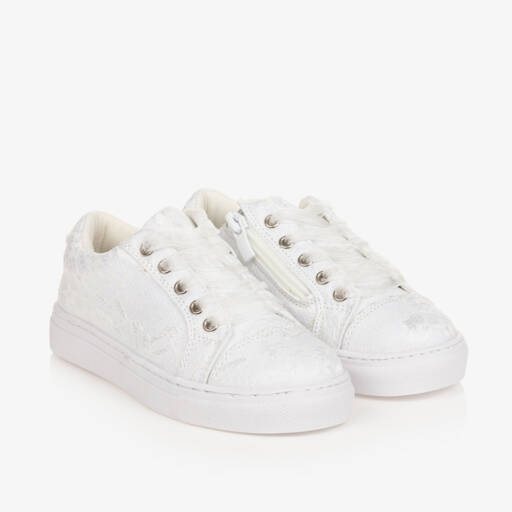 Sevva-Girls Elegant White Lace Sneakers | Childrensalon Outlet