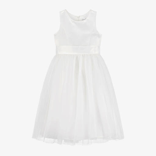 Sevva-Girls Ivory Satin & Tulle Dress | Childrensalon Outlet
