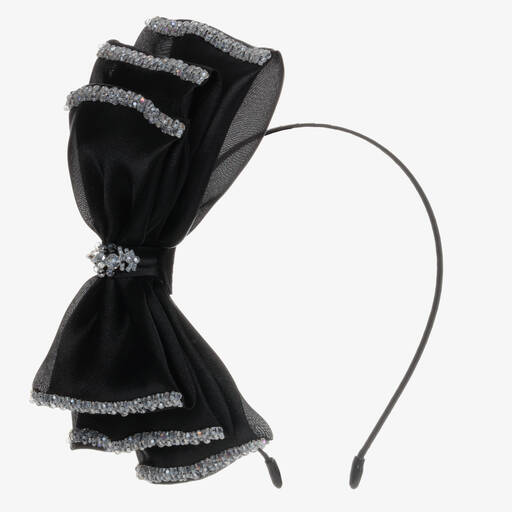 Sienna Likes To Party-طوق للشعر لون أسود مزين بفيونكة | Childrensalon Outlet