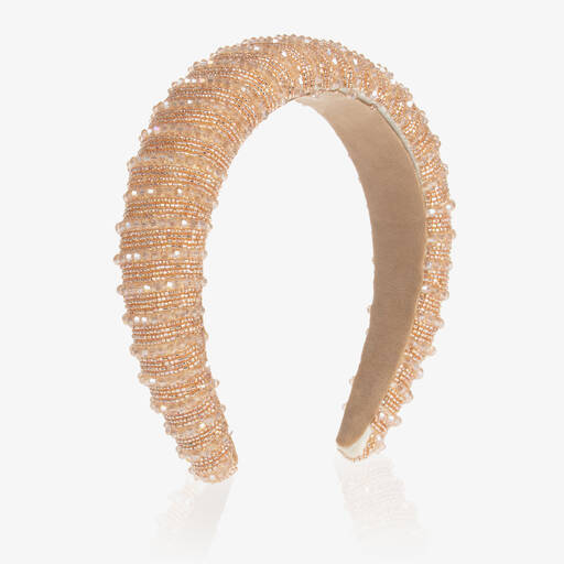 Sienna Likes To Party-Girls Gold Beaded Hairband | Childrensalon Outlet