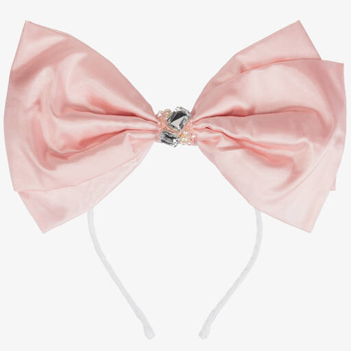 Sienna Likes To Party-Girls Pink Bow Hairband | Childrensalon Outlet