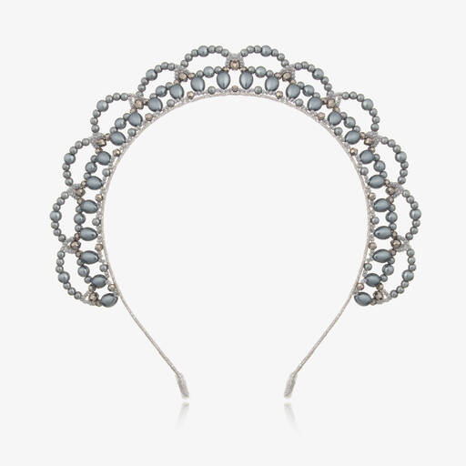 Sienna Likes To Party-Girls Silver Pearl Hairband | Childrensalon Outlet