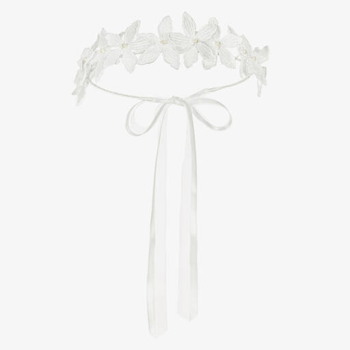 Sienna Likes To Party-Girls White Flower Garland | Childrensalon Outlet