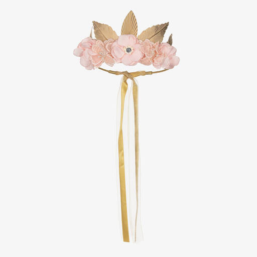Sienna likes to party-Pink & Gold Garland Hairband | Childrensalon Outlet