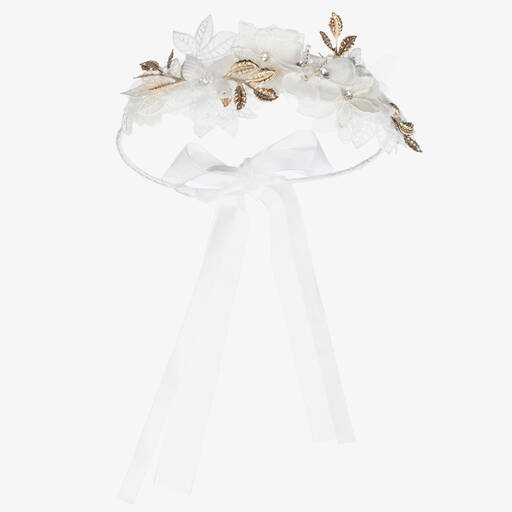 Sienna Likes To Party-White Floral Hair Garland | Childrensalon Outlet