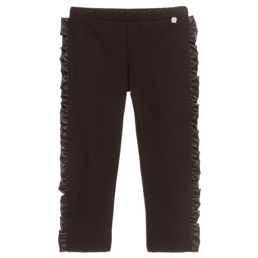 Simonetta-Girls Black Jersey Trousers | Childrensalon Outlet