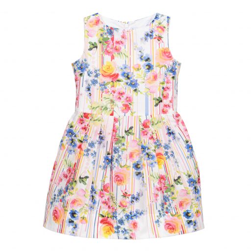 Simonetta-Girls Floral Cotton Dress | Childrensalon Outlet