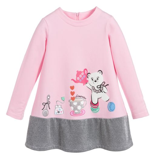 Simonetta-Girls Pink Cotton Jersey Dress | Childrensalon Outlet