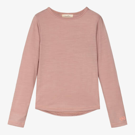 Smalls Merino-توب صوف مارينو لون زهري للبنات | Childrensalon Outlet