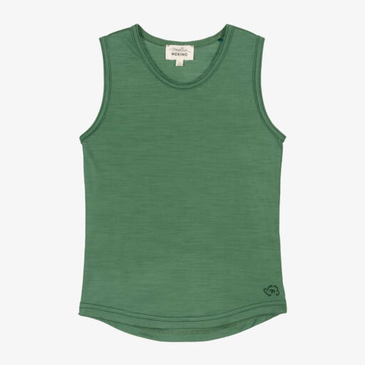 Smalls Merino-Зеленый топ без рукавов из мериносовой шерсти | Childrensalon Outlet