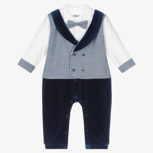 Sofija-Blauer Overall im Anzug-Stil (Baby J) | Childrensalon Outlet