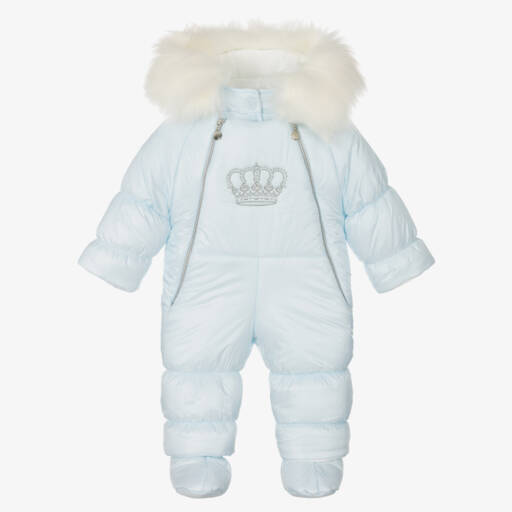 Sofija-Baby Boys Pale Blue Snowsuit | Childrensalon Outlet