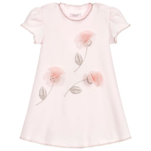 Sofija-Baby Girls Pink Cotton Dress | Childrensalon Outlet