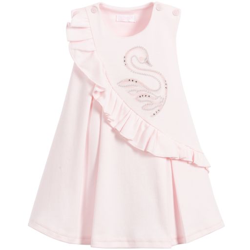 Sofija-Baby Girls Pink Cotton Dress | Childrensalon Outlet