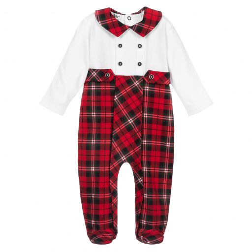 Sofija-Baby Tartan Cotton Babygrow | Childrensalon Outlet