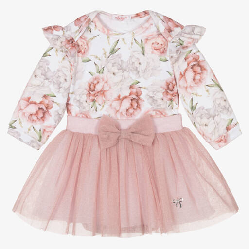 Sofija-Комплект с юбкой из розового тюля для девочек | Childrensalon Outlet