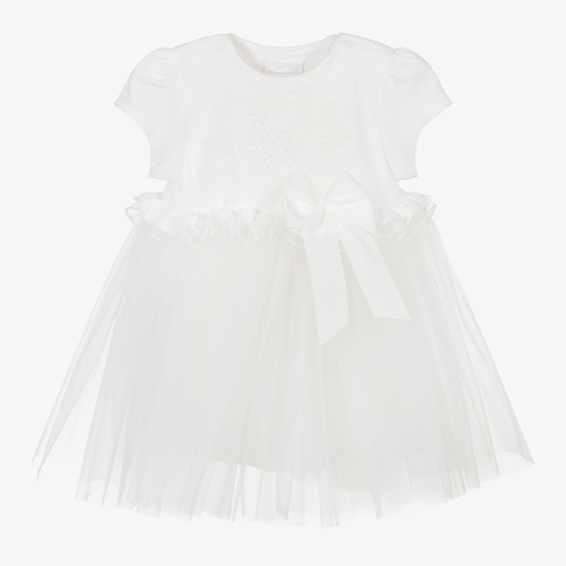 Sofija-Ivory Jersey & Tulle Dress | Childrensalon Outlet
