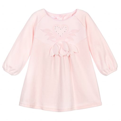 Sofija-Pink Cotton Velour Baby Dress | Childrensalon Outlet