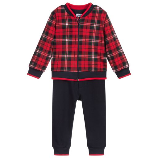 Sofija-Red & Blue Tartan Tracksuit | Childrensalon Outlet