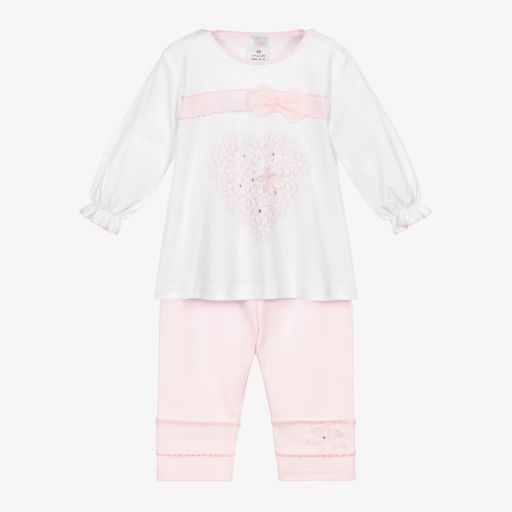 Sofija-White & Pink Leggings Set | Childrensalon Outlet