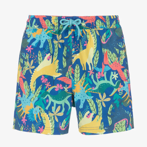 Soli Swim-Boys Blue Dinosaur Swim Shorts (UPF50+) | Childrensalon Outlet