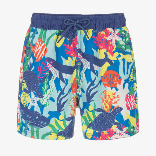 Soli Swim-Boys Blue Ocean Swim Shorts (UPF50+) | Childrensalon Outlet