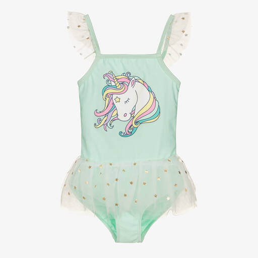 Soli Swim-Girls Green Unicorn Swimsuit (UPF50+) | Childrensalon Outlet