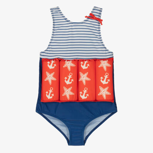 Soli Swim-Girls Nautical Blue Float Swimsuit | Childrensalon Outlet