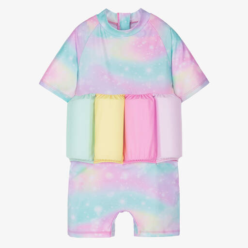 Soli Swim-Girls Pink & Blue Float Suit (UPF50+) | Childrensalon Outlet