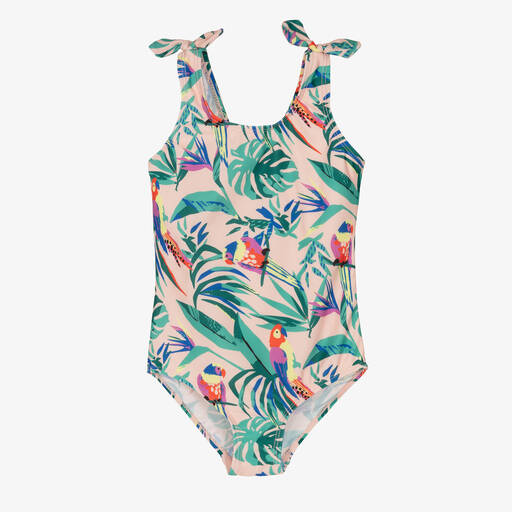 Soli Swim-Girls Pink Tropical Swimsuit (UPF50+) | Childrensalon Outlet
