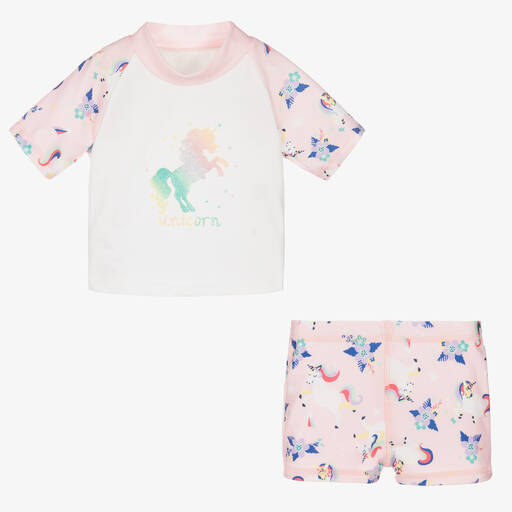 Soli Swim-Girls Pink Unicorn Sun Set (UPF50+) | Childrensalon Outlet