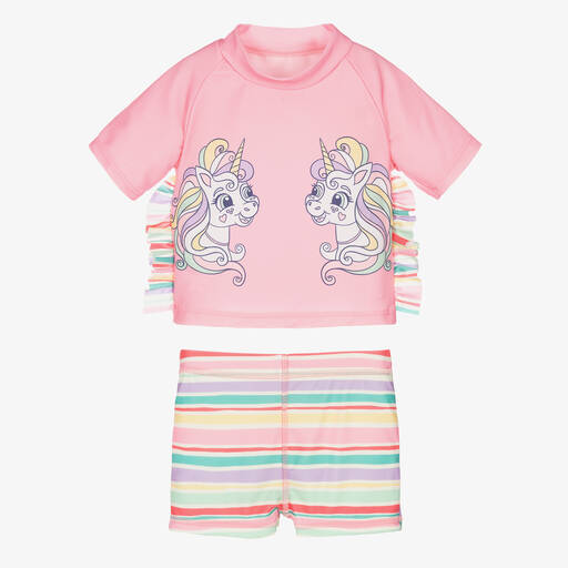 Soli Swim-Girls Pink Unicorn Swim Set (UPF50+) | Childrensalon Outlet