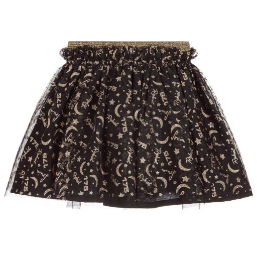 Sonia Rykiel Paris-Black & Gold Star Tulle Skirt | Childrensalon Outlet