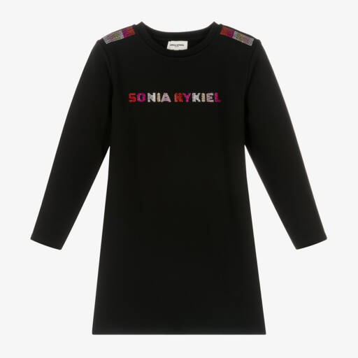 Sonia Rykiel Paris-فستان بديامونتي جيرسي ميلانو لون أسود | Childrensalon Outlet