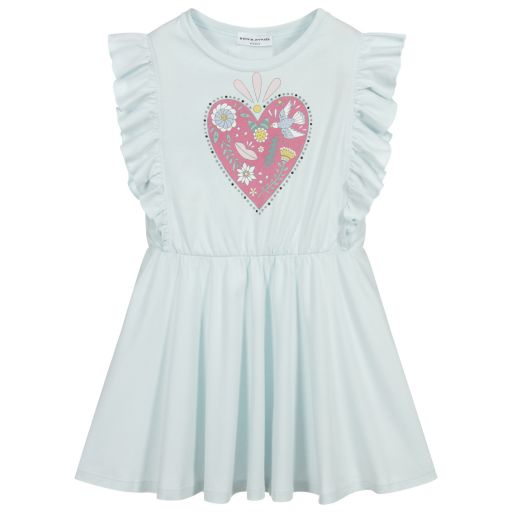 Sonia Rykiel Paris-Girls Blue Heart Dress | Childrensalon Outlet