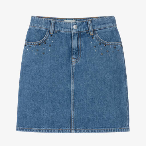 Sonia Rykiel Paris-Girls Denim Skirt with Rhinestones | Childrensalon Outlet