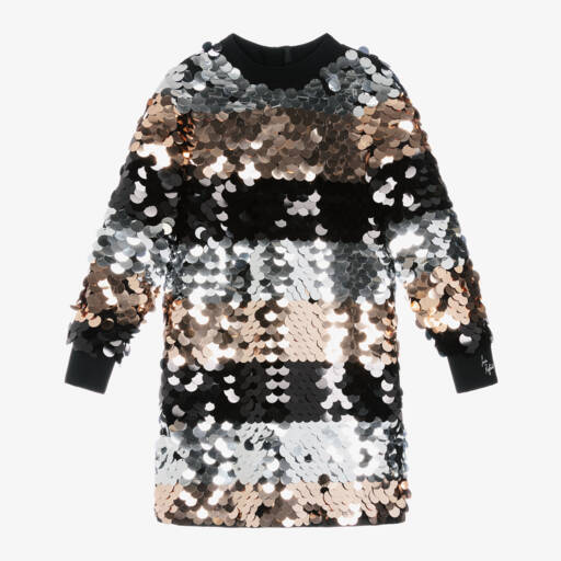 Sonia Rykiel Paris-Girls Glittering Stripe Party Dress | Childrensalon Outlet