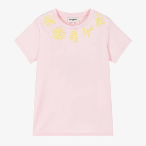 Sonia Rykiel Paris-Розовый топ с цветочной вышивкой для девочек | Childrensalon Outlet