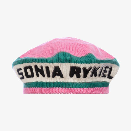 Sonia Rykiel Paris-قبعة بيريه أكريليك محبوك لون زهري للبنات | Childrensalon Outlet
