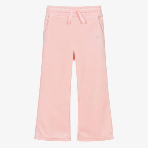 Sonia Rykiel Paris-Girls Pink Velour Joggers | Childrensalon Outlet