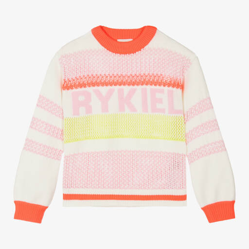 Sonia Rykiel Paris-Girls Striped Cotton Knit Jumper | Childrensalon Outlet