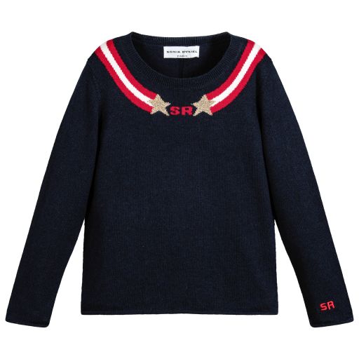 Sonia Rykiel Paris-Navy Blue Knitted Sweater | Childrensalon Outlet